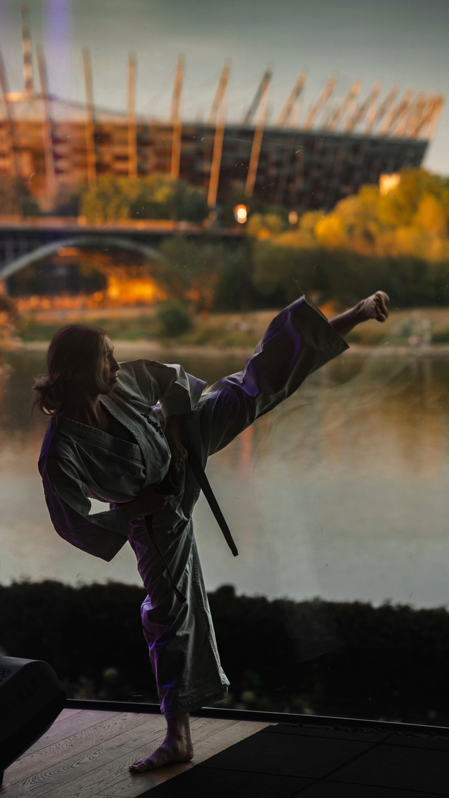 Klaudia Słonka podczas treningu karate